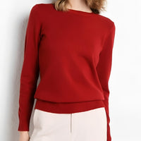 Livana - Bequemer Freizeit-Sweater in Dunkelrot