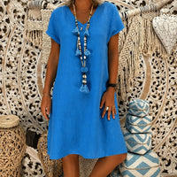 Felicia - Locker und bequem geschnittenes Kleid in Blau