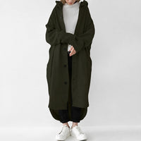 Jennica - Damen-Trenchcoat, lang und lässig geschnitten in Militärgrün