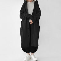 Jennica - Damen-Trenchcoat, lang und lässig geschnitten in Schwarz