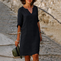 Sara - Elegantes, einfaches Kleid in Schwarz