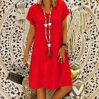 Felicia - Locker und bequem geschnittenes Kleid in Rot