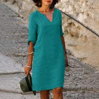 Sara - Elegantes, einfaches Kleid in Hellblau