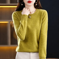 Erica - Bequemer Damenpullover mit Rundhalsausschnitt in Gold