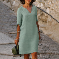 Sara - Elegantes, einfaches Kleid in Grün