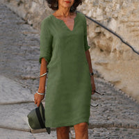 Sara - Elegantes, einfaches Kleid in Dunkelgrün
