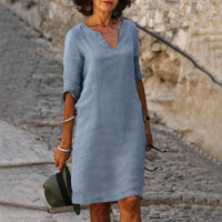Sara - Elegantes, einfaches Kleid in Grau