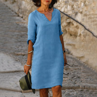 Sara - Elegantes, einfaches Kleid in Dunkelblau