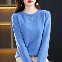 Erica - Bequemer Damenpullover mit Rundhalsausschnitt in Blau