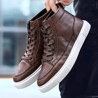 Albert - Eleganter Herren-High-Top-Sneaker in Braun
