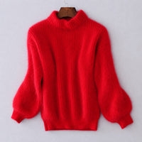 Brenda - Klassischer, weiter Pullover in Rot
