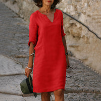 Sara - Elegantes, einfaches Kleid in Rot