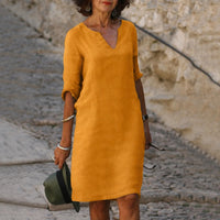 Sara - Elegantes, einfaches Kleid in Orange