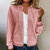 Kristel - Sweatjacke mit wabenartigem Muster in Rosa