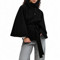 Loraine - Schicke Damenjacke mit Gürtel in Schwarz