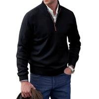 Gabriel - Komfortabler Herrenpullover mit Zipper in Schwarz