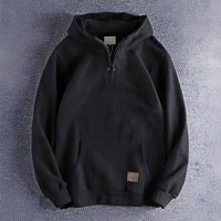 Tommy - Vintage-Herren-Hoodie mit Kapuze in Schwarz