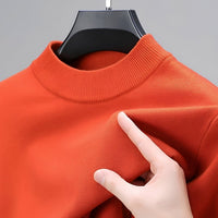 Giorgio - Bequemer Herrenpullover mit elastischem Bund in Orange