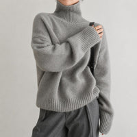 Lea - Komfortabler Rollkragenpullover für Damen in Grau