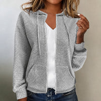 Kristel - Sweatjacke mit wabenartigem Muster in Grau