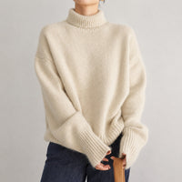 Lea - Komfortabler Rollkragenpullover für Damen in Beige