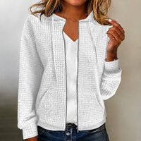Kristel - Sweatjacke mit wabenartigem Muster in Weiß