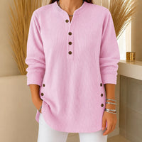 Jocelyn - Ein gemütlicher Damenpullover mit Knopfdetails in Rosa