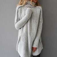Greta - Bequemer Rollkragenpullover in Dunkelgrau