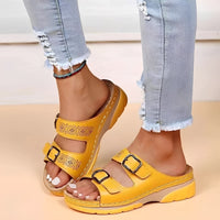 Comfyflex - Sandalen mit Doppelriemen in Gelb