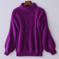 Brenda - Klassischer, weiter Pullover in Lila