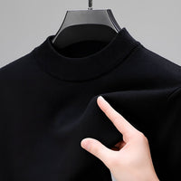 Giorgio - Bequemer Herrenpullover mit elastischem Bund in Schwarz