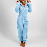 Jasmine - Bequemer Damen-Kapuzen-Overall in Hellblau