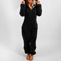Jasmine - Bequemer Damen-Kapuzen-Overall in Schwarz