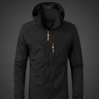 Estefan - Modische Herrenjacke mit Kapuze in Schwarz