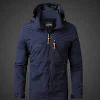 Estefan - Modische Herrenjacke mit Kapuze in Blau