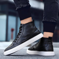 Albert - Eleganter Herren-High-Top-Sneaker in Schwarz