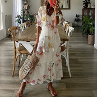 Claidel - Bezauberndes Kleid im Boho-Look in Beige