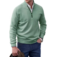 Gabriel - Komfortabler Herrenpullover mit Zipper in Grün