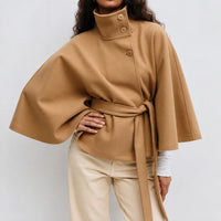 Loraine - Schicke Damenjacke mit Gürtel in Khaki