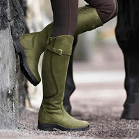 Athena - Vintage-inspirierte hohe Stiefel in Grün