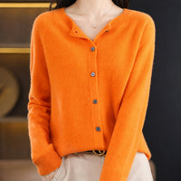 Ina - Eleganter Damenpullover mit Rundhalsausschnitt in Orange