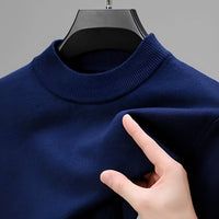 Giorgio - Bequemer Herrenpullover mit elastischem Bund in Cyan