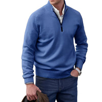 Gabriel - Komfortabler Herrenpullover mit Zipper in Blau