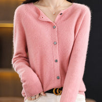 Ina - Eleganter Damenpullover mit Rundhalsausschnitt in Hellrosa