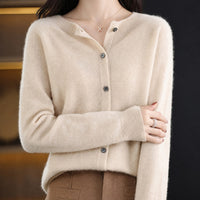 Ina - Eleganter Damenpullover mit Rundhalsausschnitt in Khaki