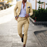 Mikael - Set aus Blazer und Hose in Khaki