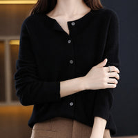 Ina - Eleganter Damenpullover mit Rundhalsausschnitt in Schwarz
