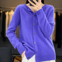 Ina - Eleganter Damenpullover mit Rundhalsausschnitt in Dunkelblau