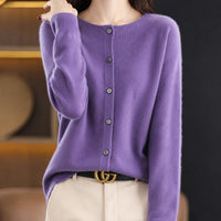 Ina - Eleganter Damenpullover mit Rundhalsausschnitt in Lila