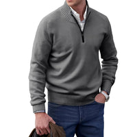 Gabriel - Komfortabler Herrenpullover mit Zipper in Grau